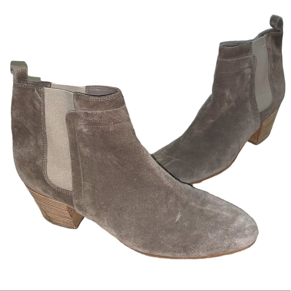 Vince Gray Suede Chelsea Booties Size 10